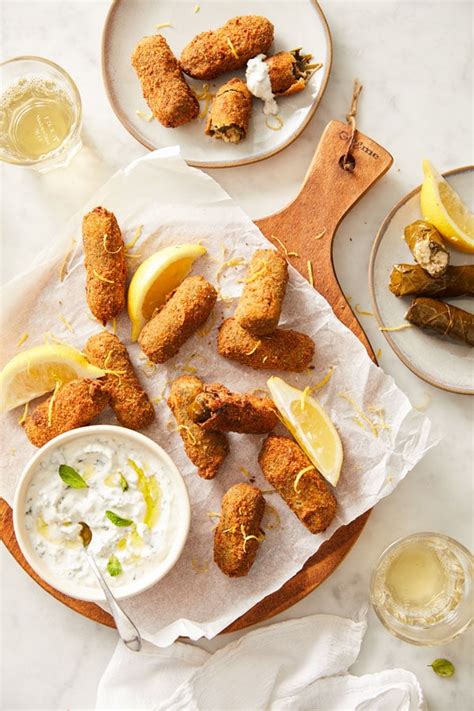 Fried Stuffed Grape Leaves with Yogurt Mint Dipping Sauce - DeLallo