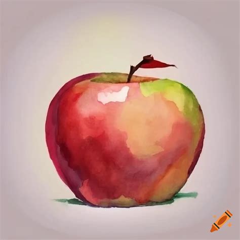 Watercolor painting of a realistic apple on Craiyon