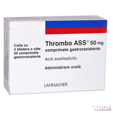 Thrombo Ass 50mg x 100 Comprimate filmate gastrorezistente