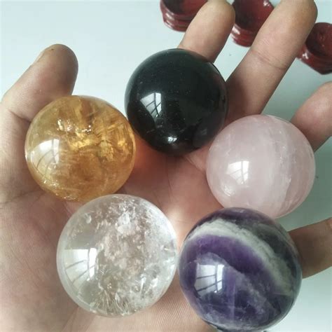 Lot Of 5pcs Natural Quartz Crystal Balls | Sadoun.com