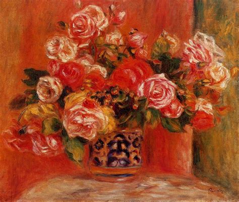 Roses in a Vase — Pierre-Auguste Renoir