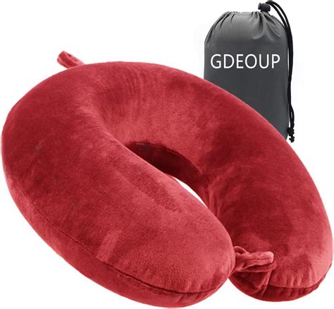 gdeoup memory foam travel pillow  ergonomic neck support
