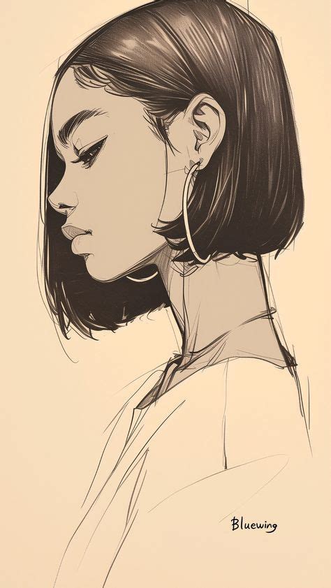 Female Profile Drawing Reference