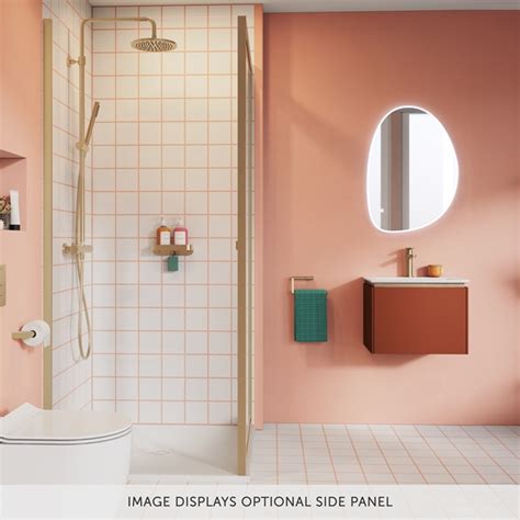 Crosswater Clear 6 6mm Brushed Brass Infold Door & Optional Side Panel ...