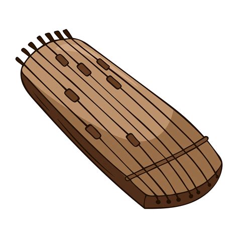 Kazakh traditional folk musiacal instrument zhetygen vector illustation ...