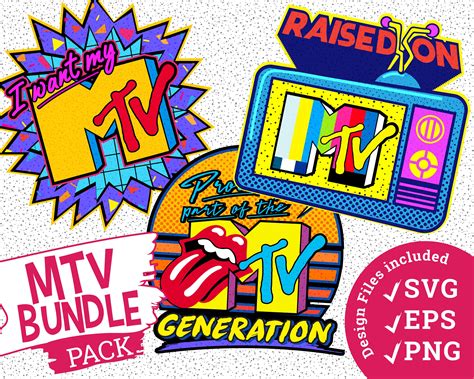 Mtv SVG PNG 90s SVG 80s Theme Logo 1990s Retro Tshirt Design - Etsy UK