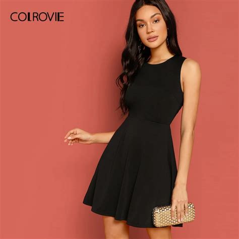 COLROVIE черное однотонное сексуальное кружевное платье с открытой ...