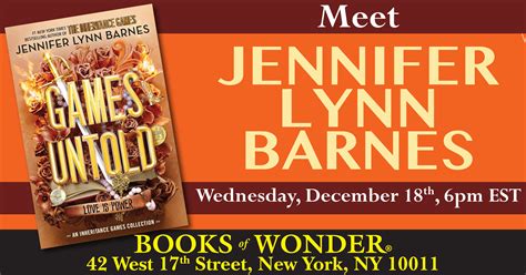 Meet Jennifer Lynn Barnes – Books of Wonder