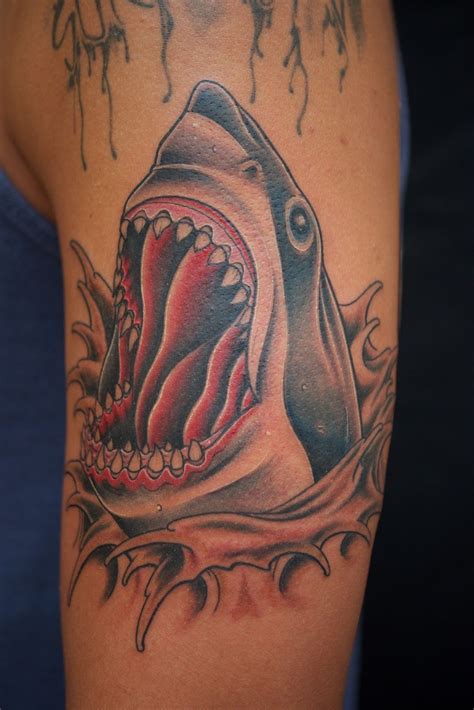 Great White. Artist unknown. #tattoo #shark #greatwhite #ink #bodymods ...