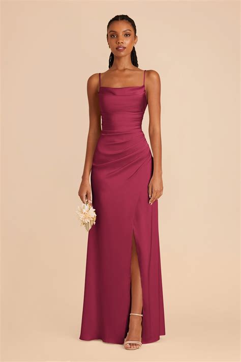Lydia Berry Cowl Neck Matte Satin Bridesmaid Dress | Birdy Grey