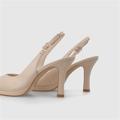 womens nude leather slingback pumps  lodi womens shoes
