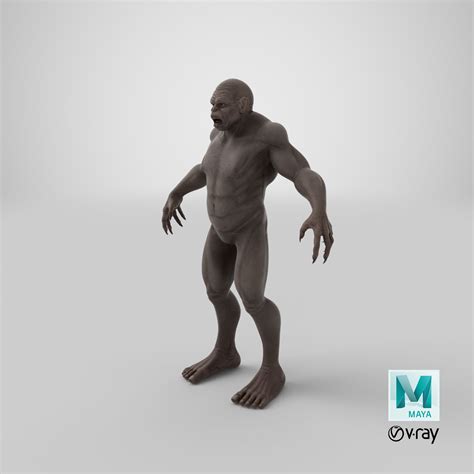 Scary Ape Monster A-pose 3D Model $129 - .gltf .obj .ma .max .upk