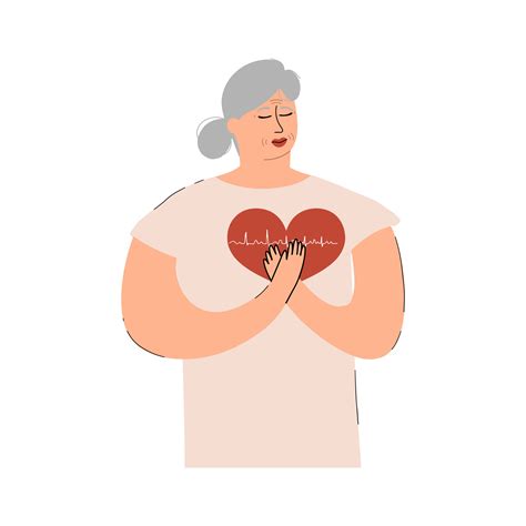 The woman suffers from heart pain. The concept of arrhythmia, heart
