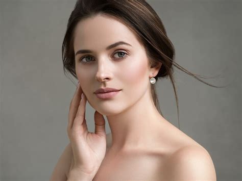 premium photo beautiful woman portrait beauty hair  skin makeup