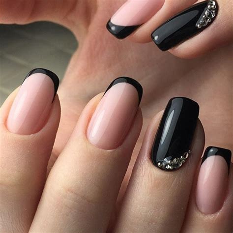 Маникюр Гель Лаком Френч Черный — Richnail.ru