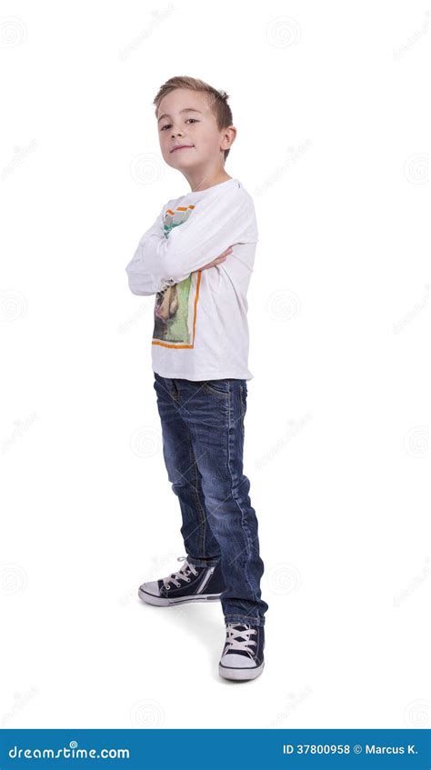 Portrait Of A Elementary Boy With Arms Crossed Stock Photo - Image ...