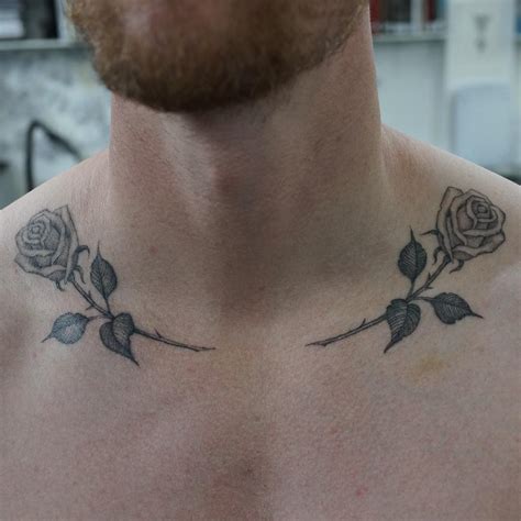 Rose tattoos on clavicle bone - Tattoogrid.net