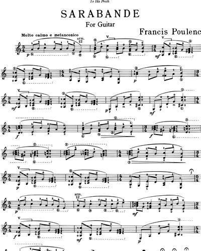 Sarabande Sheet Music by Francis Poulenc | nkoda | Free 7 days trial