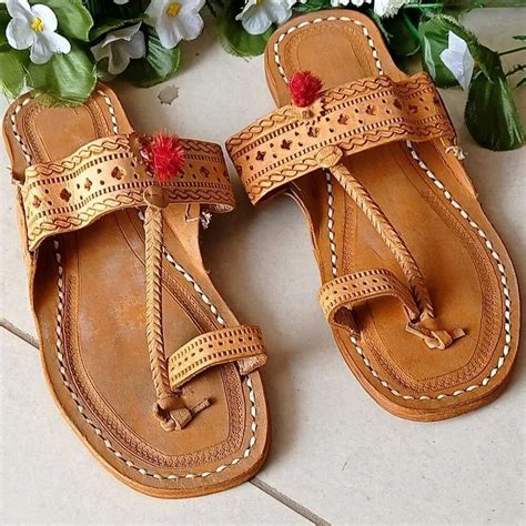 textured kolhapuri chappal chappal type leather  pair  nashik