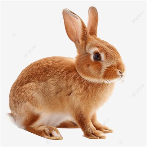 Isolated Image Of A Brown Bunny Rabbit Young On Transparent, Brown ...