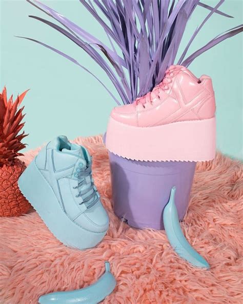 Qozmo 2 Pink and Blue Pastel Platform Sneakers