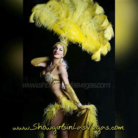 Las Vegas Showgirl in Yellow Showgirl Costume | Vegas showgirl