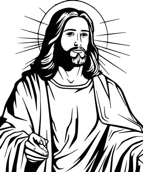 Dios Jesús Cristo negro y blanco imagen 47105785 Vector en Vecteezy