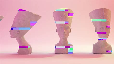 Glitch Of Nefertiti Head On Light Background Stock Motion Graphics SBV ...