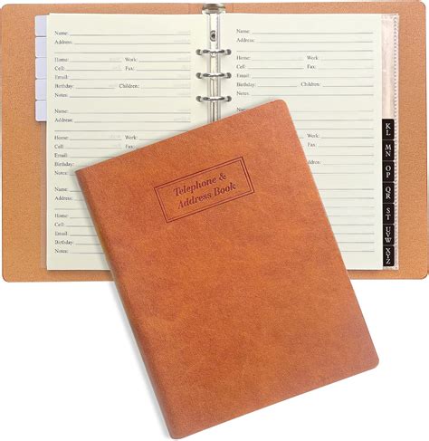 Happyaokeland Refillable Address Book with Alphabetical Tabs, Hardcover