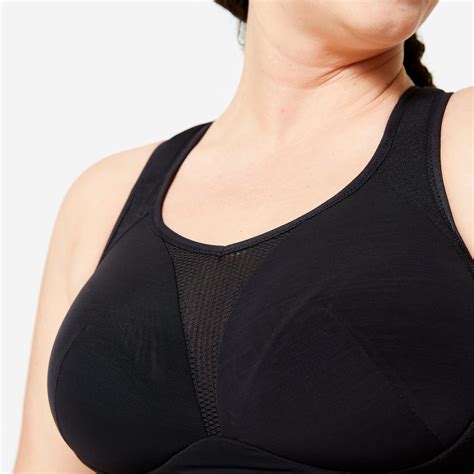 Women's High Support Convertible Strap Sports Bra, E-H Cups - Black