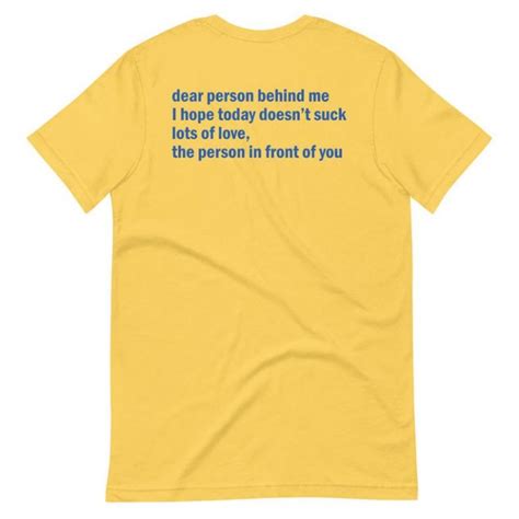 Dear Person Behind Me Short-Sleeve Unisex T-Shirt Back - newgraphictees ...