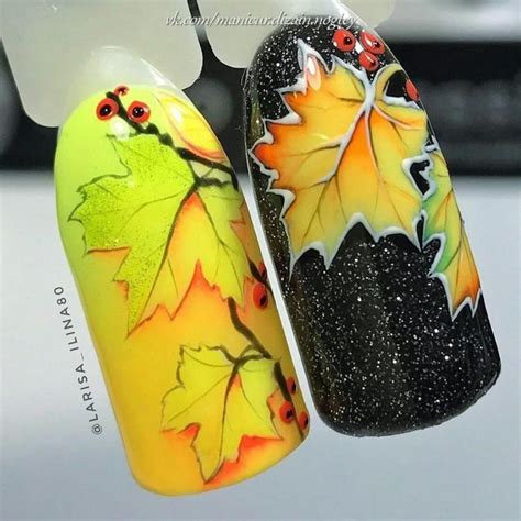 Маникюр в осеннем стиле. Эффектные идеи | Autumn nails, Fall nail art ...