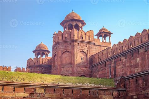 lahori gate  red fort lal qila   delhi india  stock