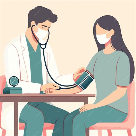 Diseño plano de un profesional de la salud que toma la presión arterial