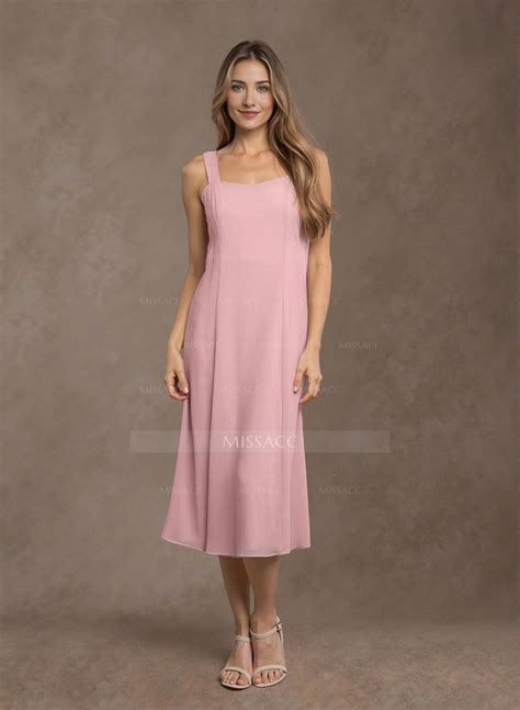 Elegant Lace Square Neckline Chiffon Mother Of The Bride Dresses With