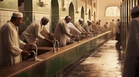 Premium AI Image | Purifying Ritual Muslims Washing Their Hands and ...