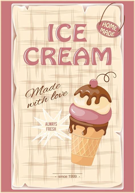 Banner with Current Ice Cream Stock Vector - Illustration of background ...