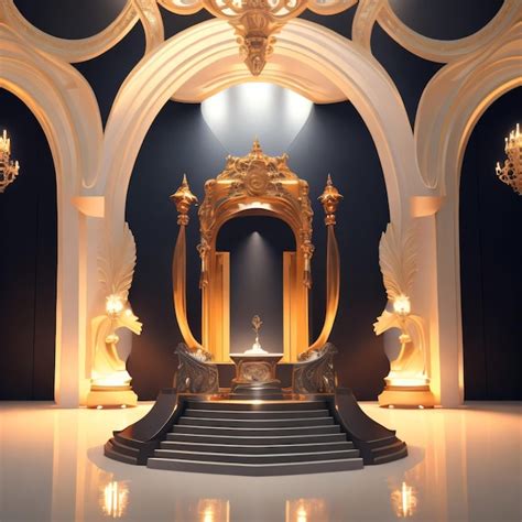 Premium AI Image | A set of gold statues with a statue in the middle of ...