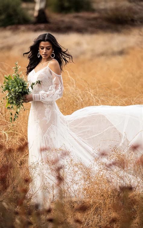 Wedding dress cold shoulder 60 photos - Astyledwedding.com