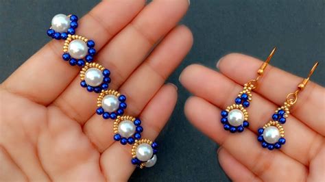 Beads Jewelry Making For Beginners//Bracelet & Earrings//Handmade ...