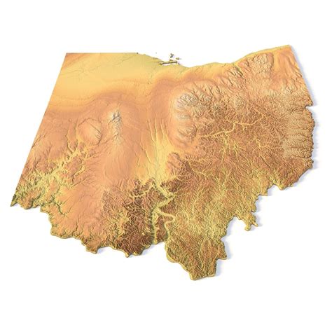 3D Topographic Map Of Ohio | Maps Of Ohio