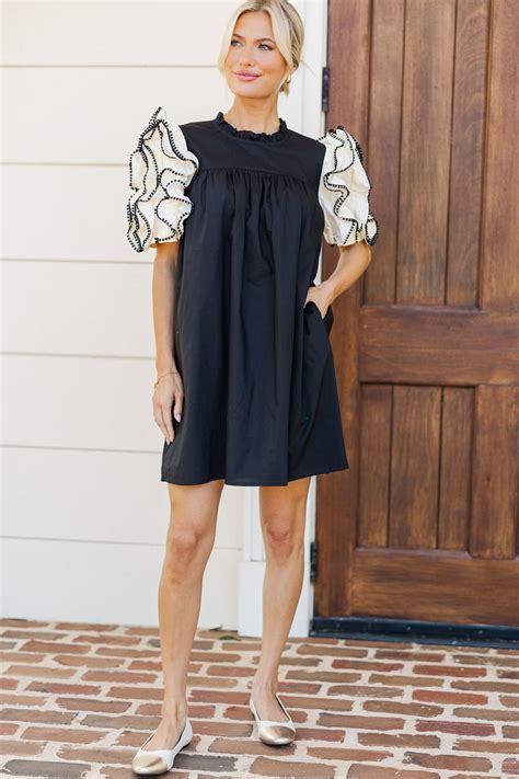 There For It Black Ruffled Dress – Shop the Mint