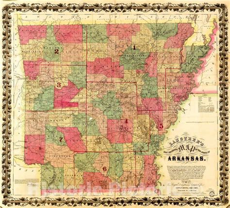 Historic 1866 Map - Langtree's New sectional map of The State of