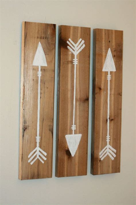 Rustic Reclaimed Wooden Arrows White, 3 Piece Set, Rustic Nursery Decor ...