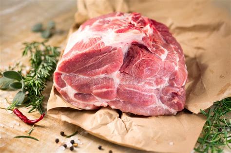 Raw Pork Meat Fillet. Fresh Pork Meat, Piece of Meat Close Up. Prime ...