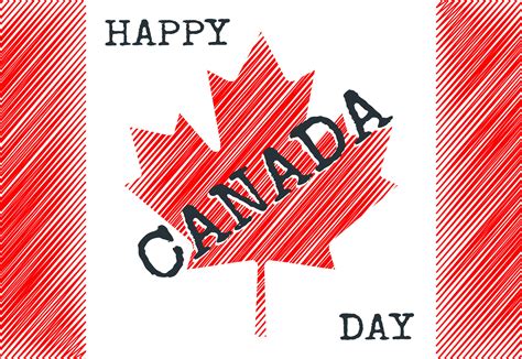Happy Canada Day poster with canadian flag and congratulatory text ...