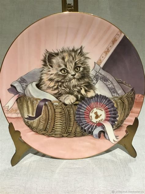 Винтаж: ДЕКОРАТИВНАЯ ТАРЕЛКА. КОТИК. ROYAL WORCESTER. СЕРТИФИКАТ ...