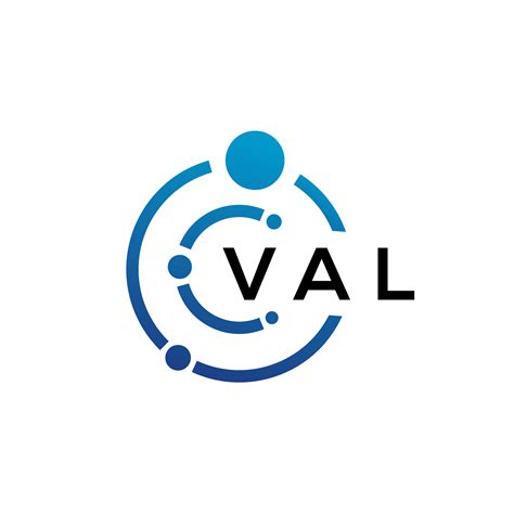 VAL letter technology logo design on white background. VAL creative