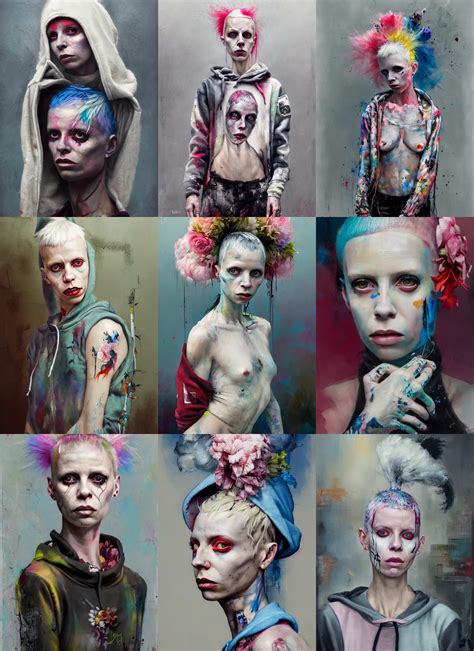 painting by jenny saville of yolandi visser wearing a | Stable Diffusion