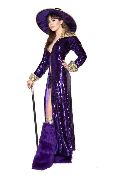 Our Flashy Purple Pimp Costume includes a full-length two tone sequin ...